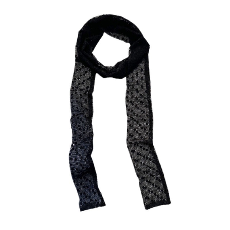 Nuevo estilo de encaje francés, bufanda de seda larga de alta calidad, decoración del cuello femenino, bufanda pequeña, decoración multifuncional de serpentinas para atar el cabello