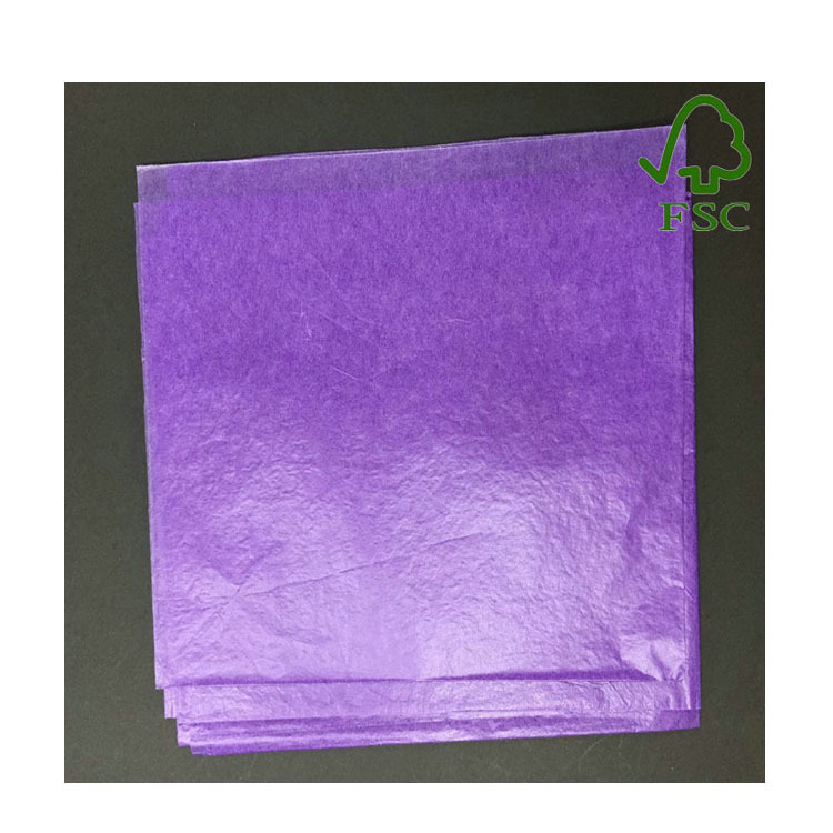 厂家双面满版紫色彩色印刷半透明纸 紫色印刷蜡光纸 蜡光纸