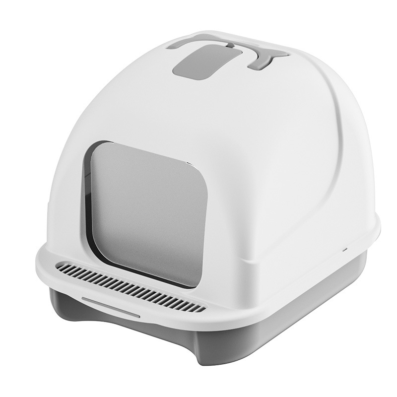 Fábrica caliente nuevo gran caja de arena para gatos completamente cerrada con pala de arena para gatos gato inodoro cerrado caja de arena para gatos al por mayor