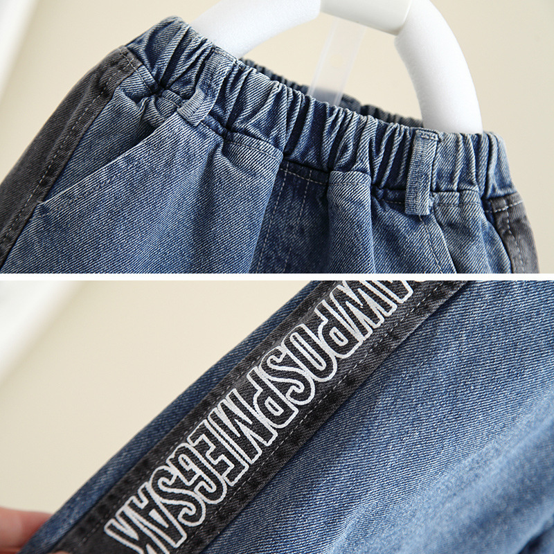 6124 ropa para niños traje de otoño para niños 2025 nueva ropa fresca y guapa para niños otoño ropa de mezclilla guapa para bebés