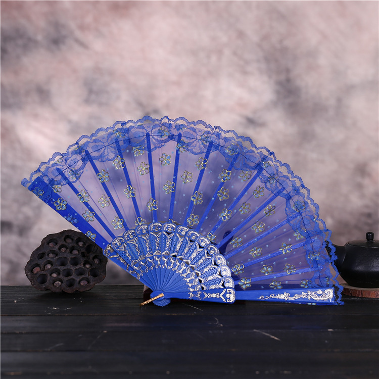 Wholesale variety of plastic fan color rod silk cloth embroidery…