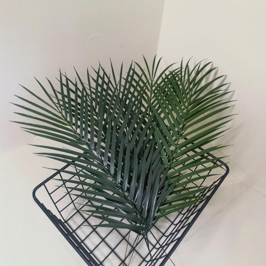 Cross -border artificial plant artificial palm leaf single tablet iron tree leaves fake palm -part high -pipe green plant fern jungle 4