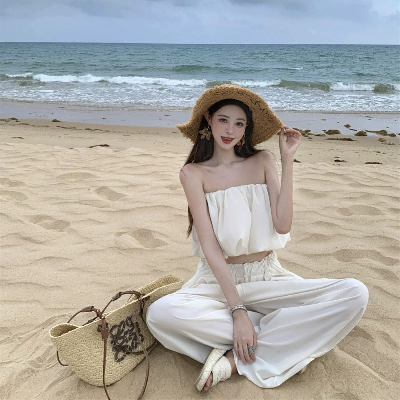 Comfortable sexy tube top, trousers, drawstring