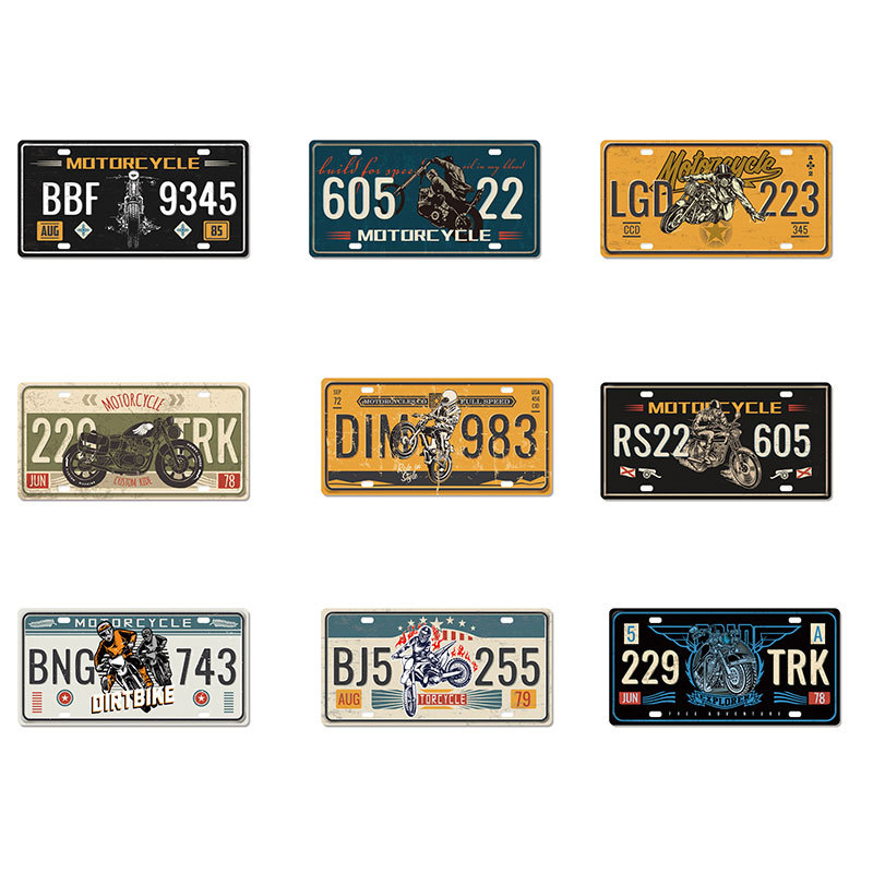 Factory wholesale 3015 License Plate Tin Painting American style Do the old Plate Metal painting bar Café Wall Pendants