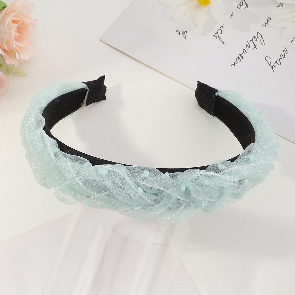 Simple Korean Wide-sided Non-slip Lace Whip Headband display picture 7