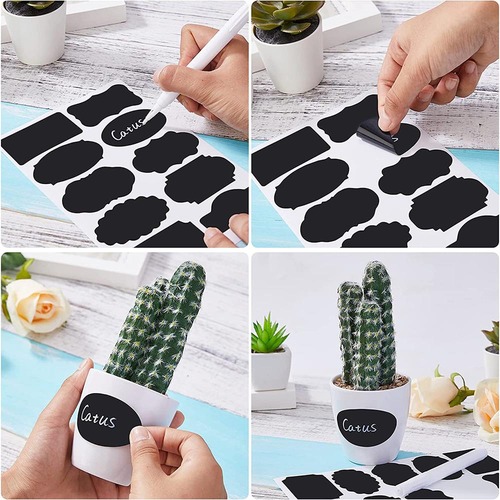 Cross-border spot erasable PVC black waterproof kitchen seasoning glass bottle blackboard sticker label