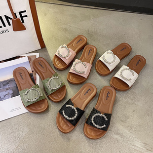 in stock Quick Hair Slippers Women's Summer 2022 New Water Brick Thick Bottom Soft Bottom Indoor and Outdoor Fashion Leisure Seaside Beach