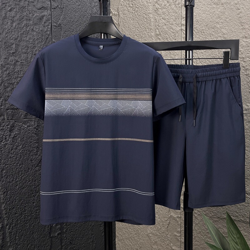 2026 Summer Dad Wear for Men, Middle-Aged and Elderly, Round-Neck Short-Sleeved Shorts Two-Piece Set, Loose Breathable Casual Sportswear for Men 2026 Summer Dad Wear for Men, Middle-Aged and Elderly, Round-Neck Short-Sleeved Shorts Two-Piece Set, Loose Breathable Casual Sportswear for Men