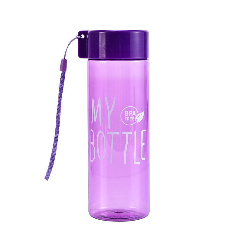 カラフルな水筒、シンプルな吊り下げ紐付きMY BOTTLE、カップカバー付き、透明で持ち運びやすい、汎用ジュースカップ、ギフトカップ|undefined