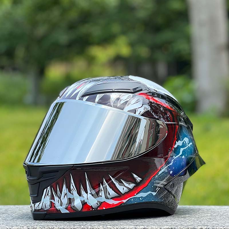 Motorcycle Helmet Personalized Snow House Style with Extended Spoiler