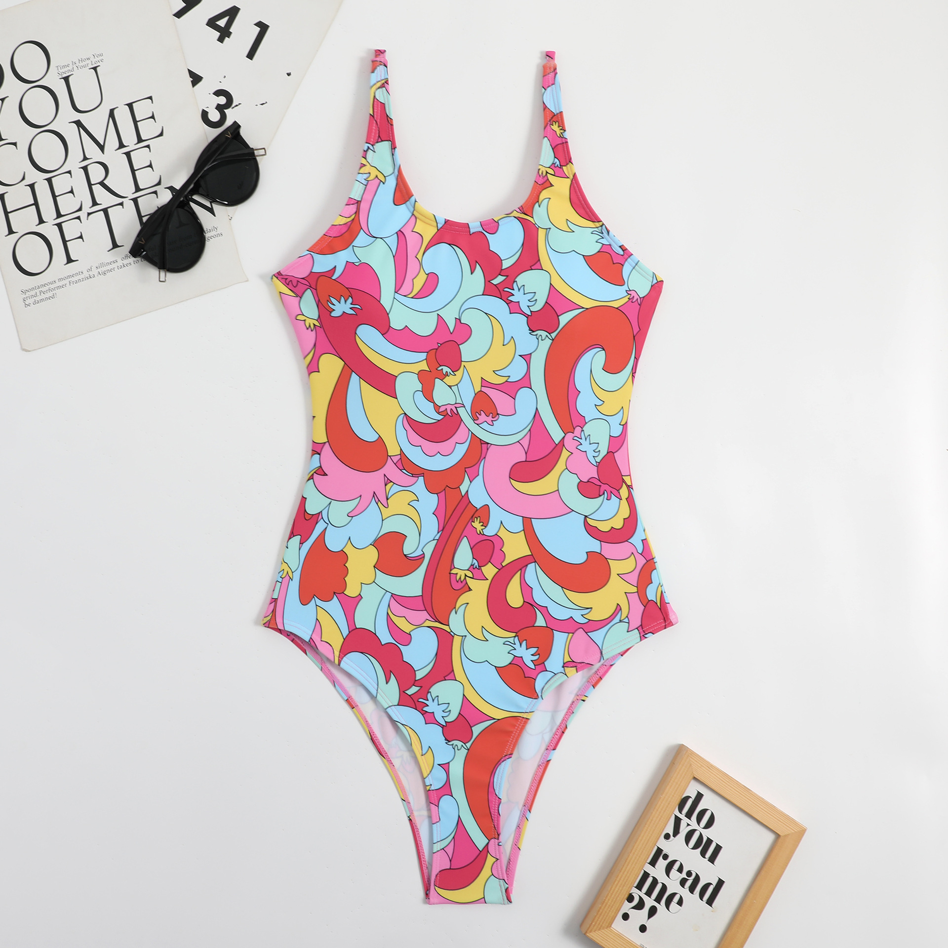 Slim Fit Type Ditsy Floral Pattern Women'S Gender Beach Style Women's Beach Ditsy Floral 1 Piece One Piece