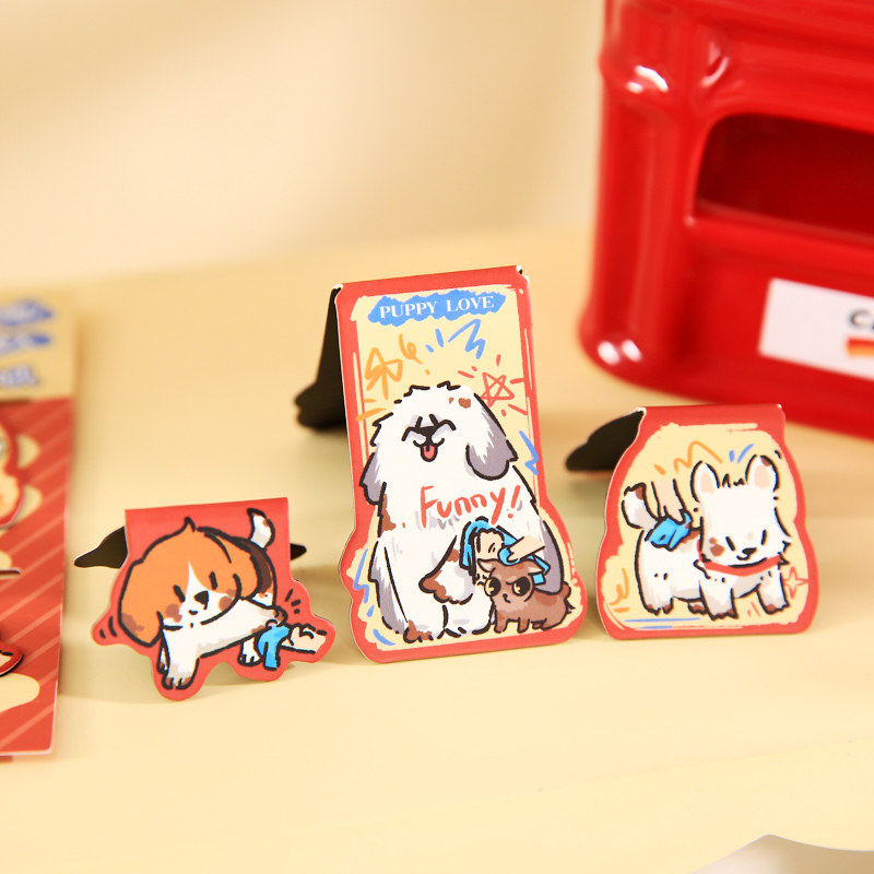 Youyou Brin Marcadores magnéticos Serie de ataque de mascotas lindas Ilustración de mascotas lindas originales Estudiantes leyendo Marcadores magnéticos