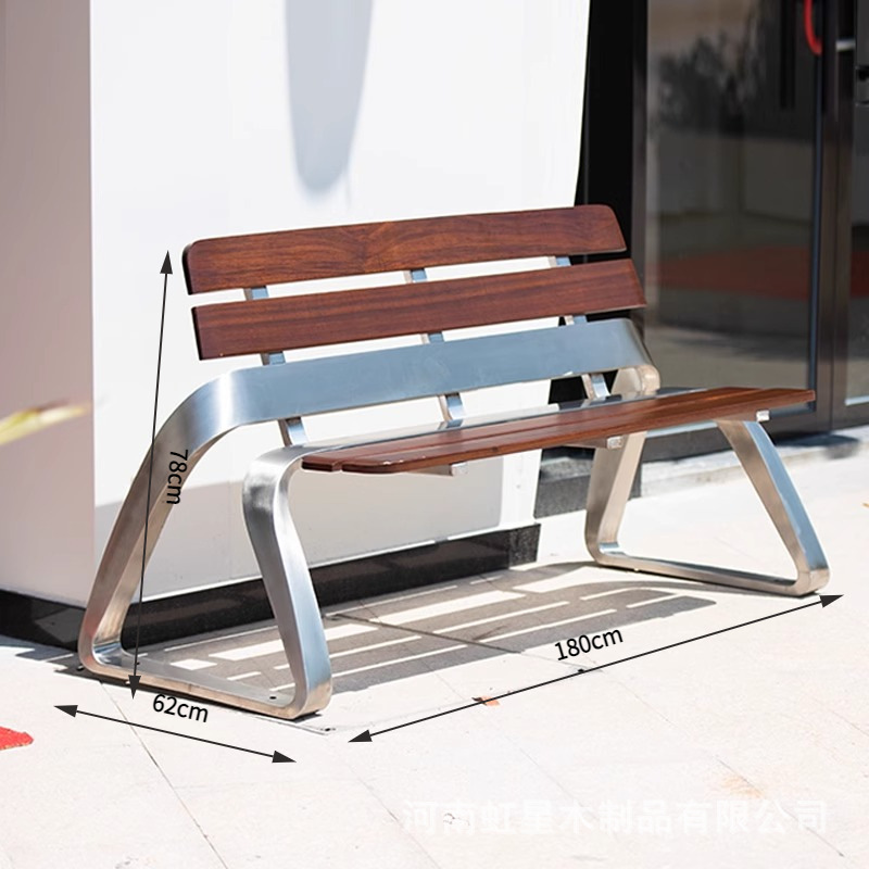 silla de parque silla larga al aire libre banco al aire libre patio asiento de ocio anticorrosión madera sólida plástico madera forjada silla de fila respaldada image 60