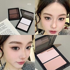 HERORANGE ~ 唖面ダブル盛り合わせ乾湿両用自然に化粧粉餅のハイライトを明るくして頬紅を修理します。