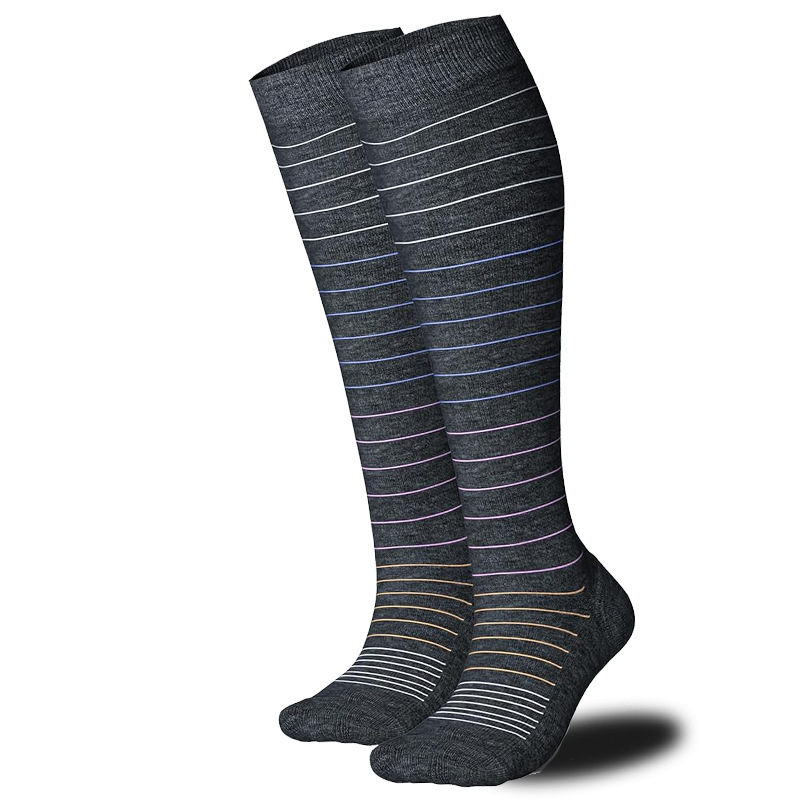 Bamboo fiber compression socks for sports, fitness, color-blocked, breathable, compression running