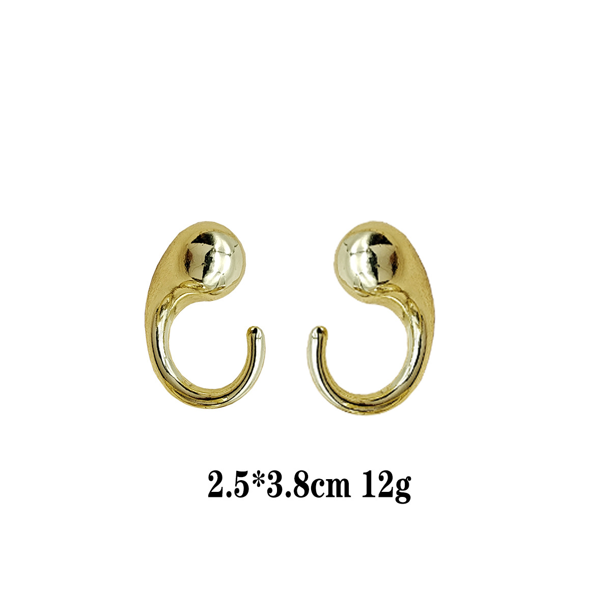 Pendientes de moda europeos y americanos Pendientes calientes Pendientes chapados en oro de lujo ligero Pendientes brillantes que no se desvanece Bola de oreja dorada transfronteriza image 23