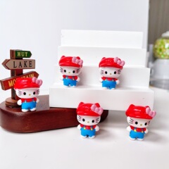 帽子手描きキティ猫クリーム接着剤アクセサリー diy 携帯電話ケースパッチキーホルダー装飾ペンダント