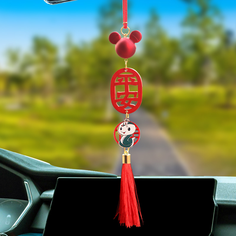 2024 Ping An Car Colgante 12 Zodiac Colgante Coche Douyin Espejo retrovisor Colgante Mujer al por mayor