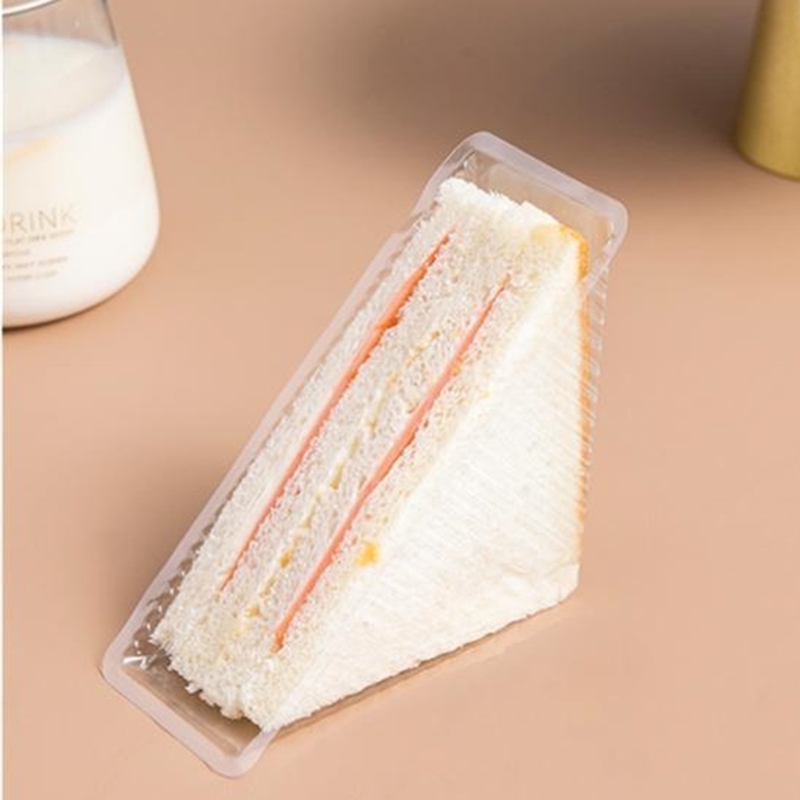 almohadilla de embalaje de sándwich fácil de desgarrar almohadilla transparente desechable para pastel triangular horneado envasado de pan almohadilla de soporte interior