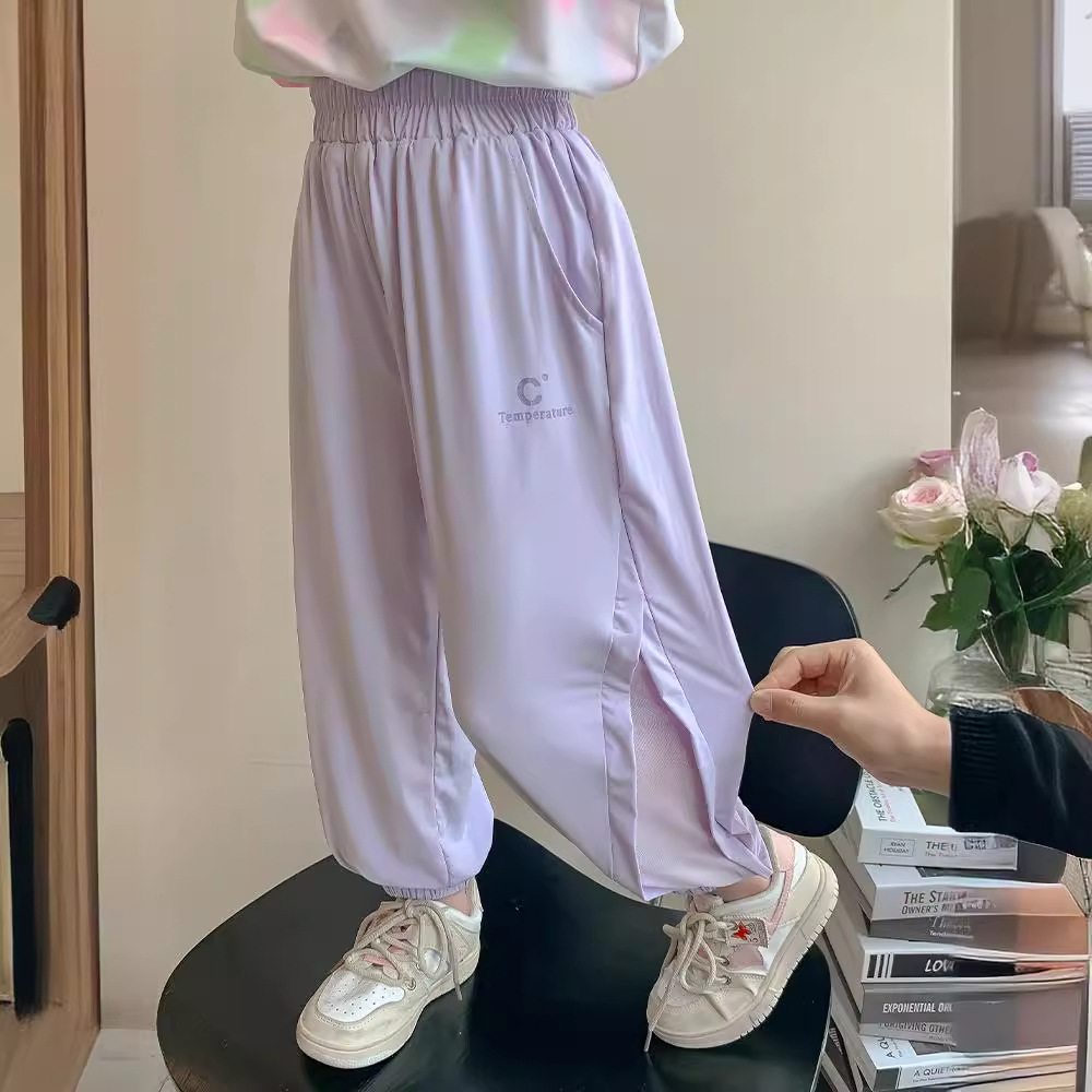 Sommer Mädchen Eisseide 2024 Neue Kleine und Mittlere Größe Mückenresistente Dünne Sonnencreme Schnelltrocknend Kindersport_voghion.com