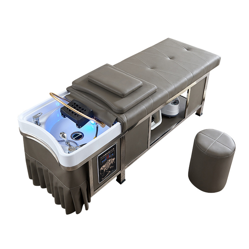 Tailandés cama de champú de acero inoxidable peluquería cama de champú especial circulación de agua cabeza terapia cama masaje cama humeante