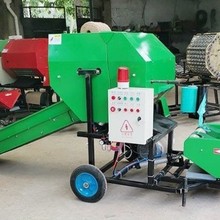 亚克机械青贮饲料打捆包膜一体机 农用牧草打捆机