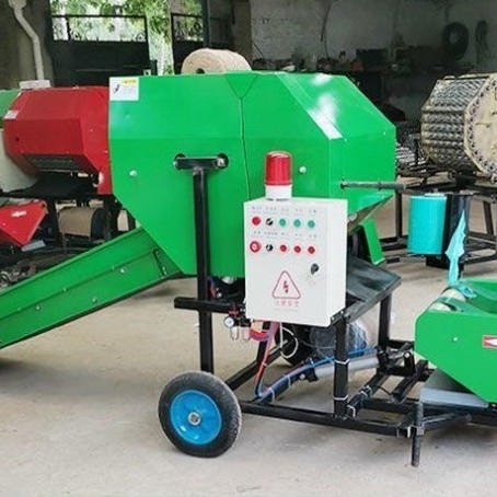 亚克机械青贮饲料打捆包膜一体机 农用牧草打捆机