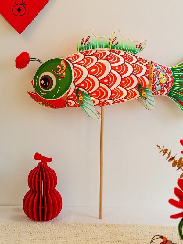 Creative Year of the Horse Lantern DIY Handmade Materials for Making New Year's Intangible Cultural Heritage Handheld Carp Lantern with Led Lighting Creative Year of the Horse Lantern DIY Handmade Materials for Making New Year's Intangible Cultural Heritage Handheld Carp Lantern with Led Lighting