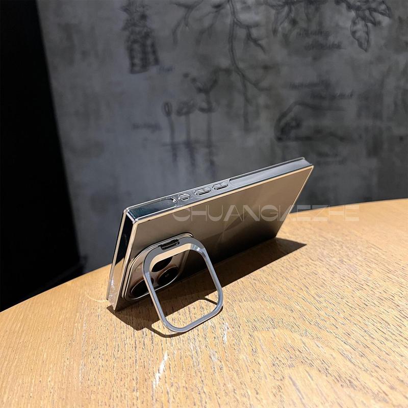 Apple 16 携帯電話ケース レンズホルダー スクエア電気メッキ オーロラ レーザー落下防止 iPhone15 保護カバー 14 に適しています。|undefined