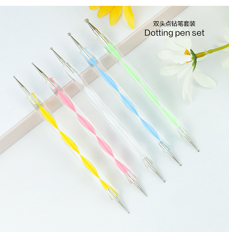 Factory nail art pen wholesale cross-border nail art single crystal rod drill pen double ball pen single spot