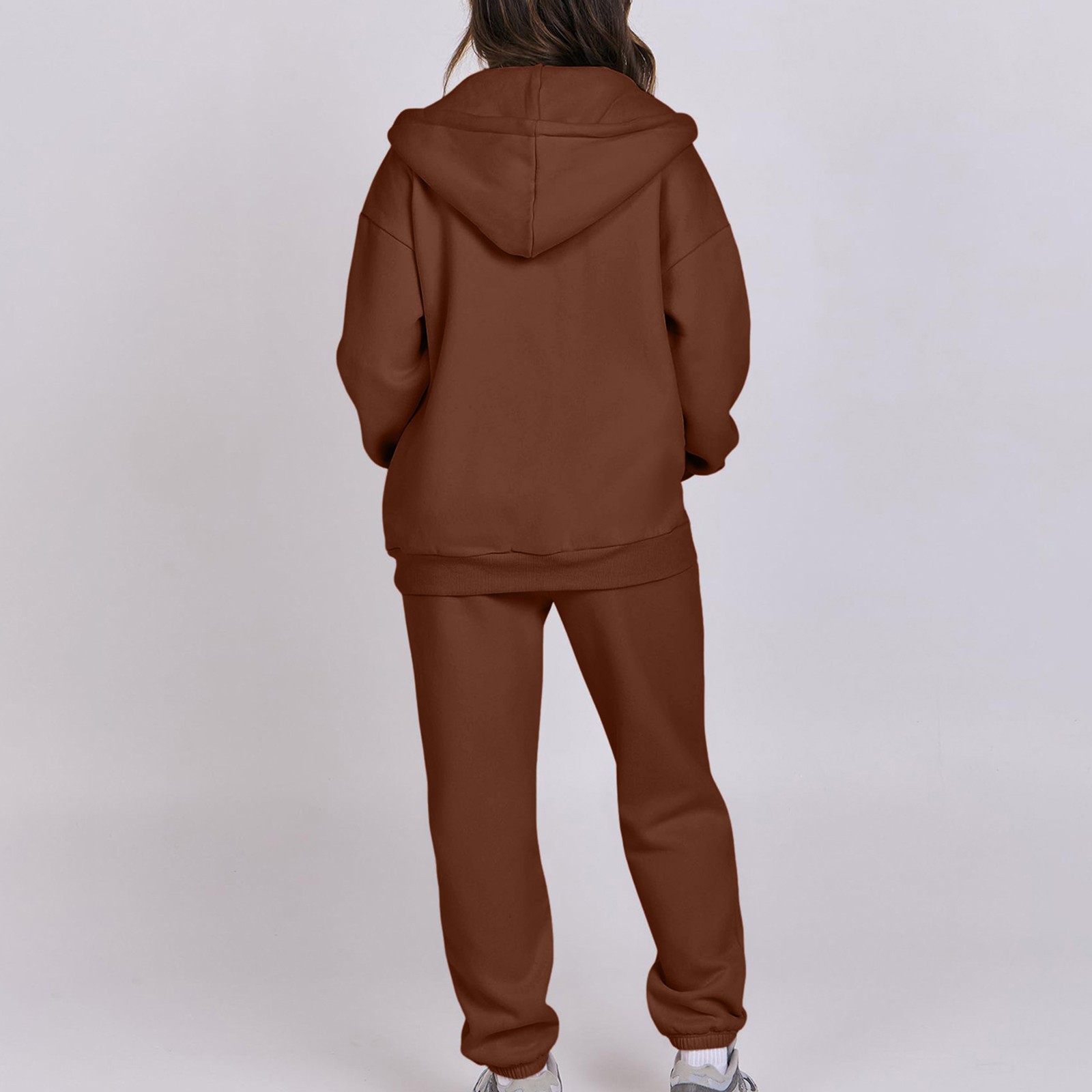 Felpa con cappuccio in pile stile coreano autunno inverno per donna, casual, ampia, con cappuccio, per coppia_voghion.com