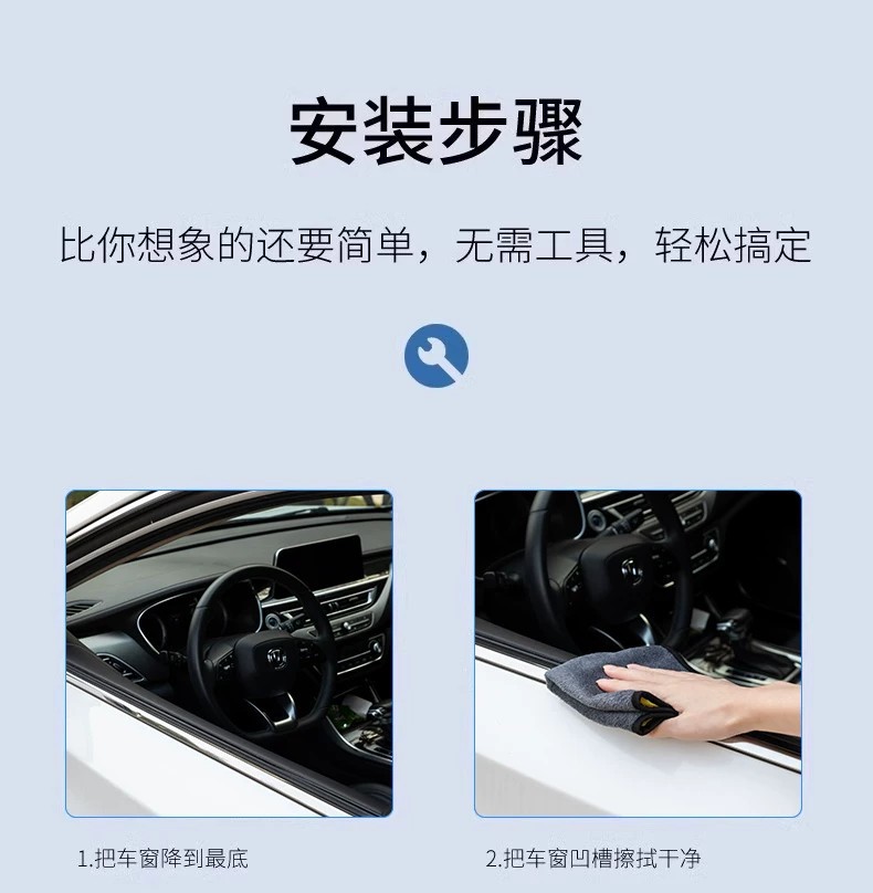 Car side window wiper, anti-fog, silent wiper blade, anti-rain and anti-fog wiper strip