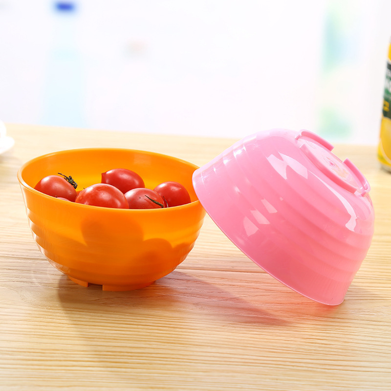 T cocina bocadillos condimentos creativos cuencos de plástico de color verduras ensalada cuencos de frutas