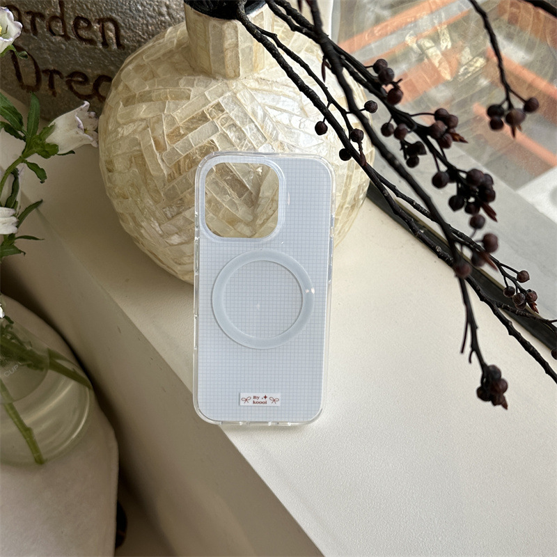 ins蓝黄格纹星星磁吸支架16Promax手机壳适用苹果15Pro磁吸双层14|undefined