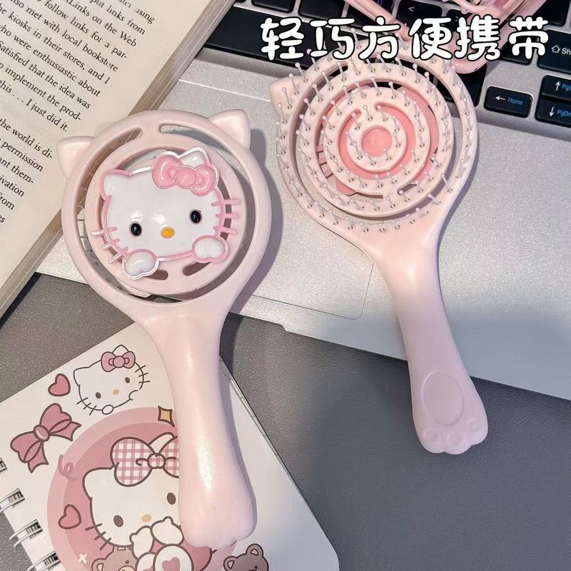 新款拳拳猫可爱造型蓬松镂空梳子化妆按摩便携高颜值两用学生宿舍|undefined