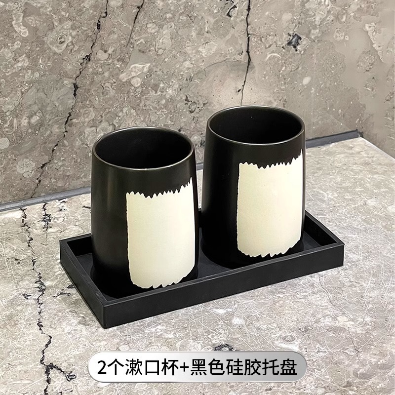 高級マウスウォッシュカップ、軽くて高級感のある歯磨きカップ、家庭用歯ブラシカップ、歯ブラシカップ、高級歯ブラシ収納ラックセット|undefined