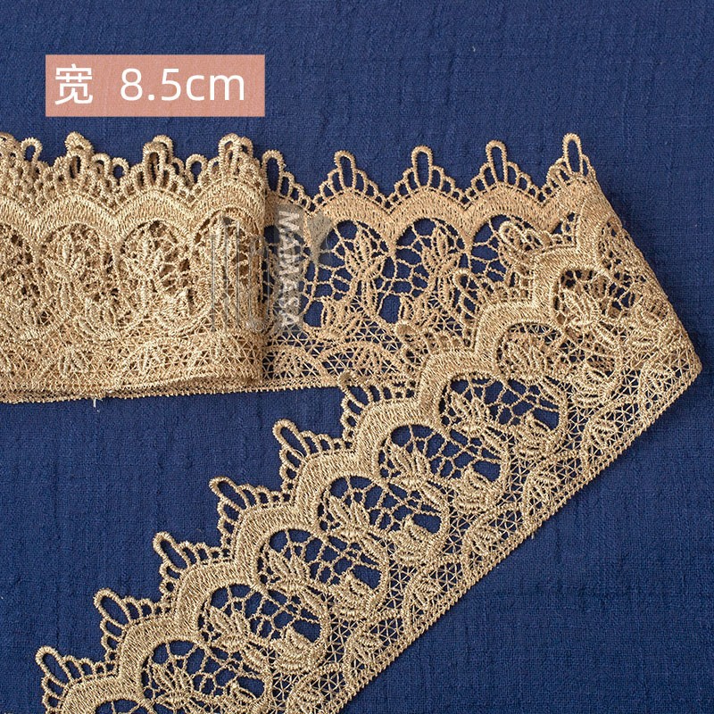 hilo de oro bordado soluble en agua rosa oro encaje encaje DIY ropa hecha a mano lolita accesorios fabricantes al por mayor