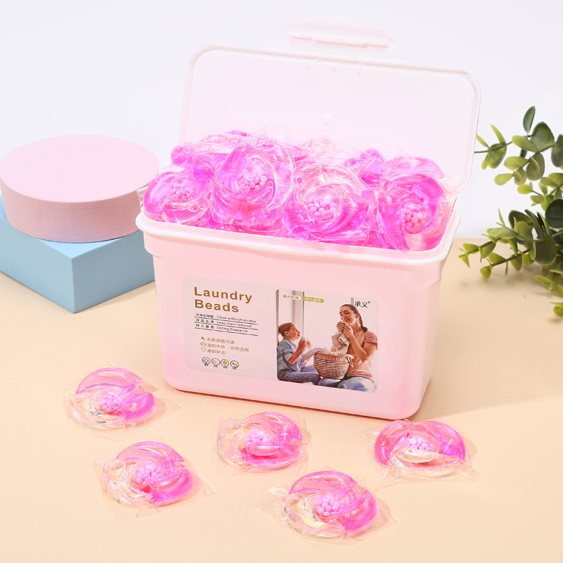 Four-in-one box laundry detergent cleaning stain removal durable fragrance pearls fabric softener laundry balls factory direct sales 