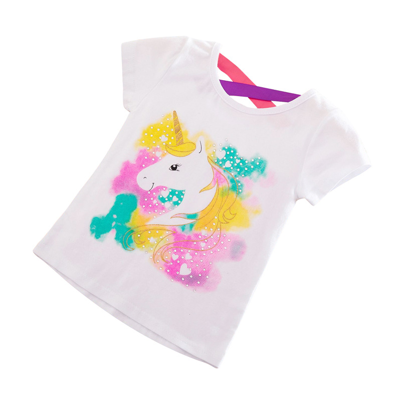 AliExpress deseo La Venta caliente del verano lindo unicornio imprimir ropa femenina de moda mameluco bebé niños señora t