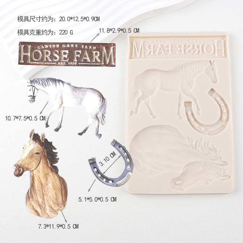 Horse de guerra molde de silicona silla de montar molde de chocolate pastel de arcilla ultra ligera para hornear