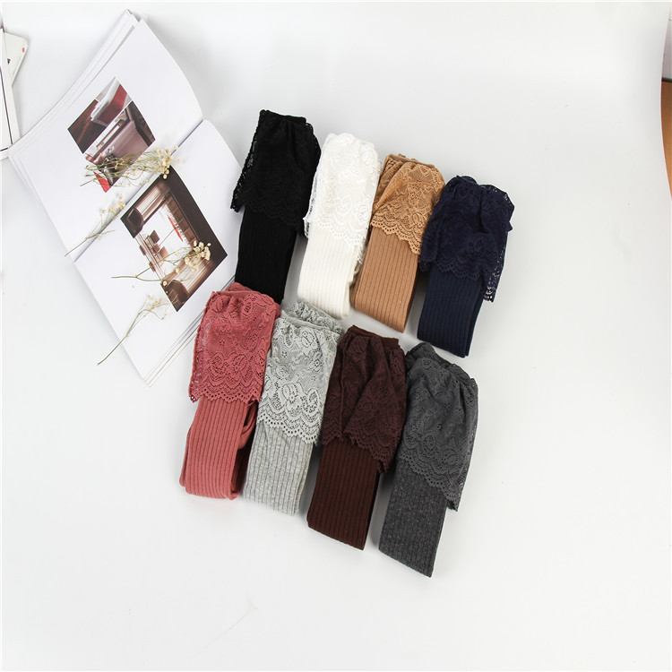 Autumn and Winter New Style Lace Long Over-the-knee Socks, High-top Fine Cotton Anti-pilling Warm Foot Socks, Foot Covers