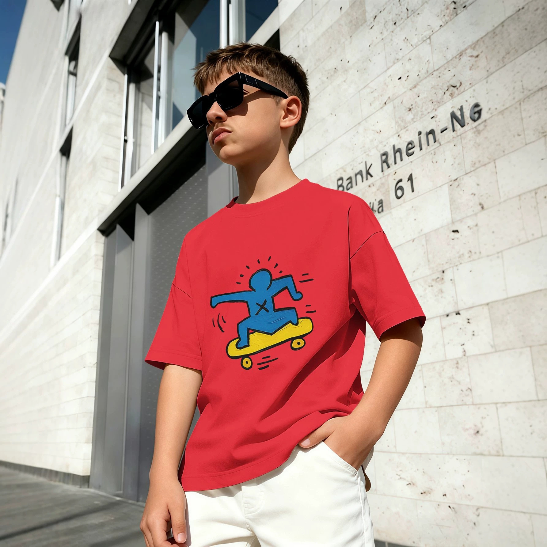 Space Rocket Fun 3D Print Boys' Short-Sleeve T-Shirt White Casual Crew Neck Top_voghion.com