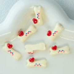 愛心可愛表情小骨頭配件diy少女髮夾頭飾樹脂飾品配飾材料批發