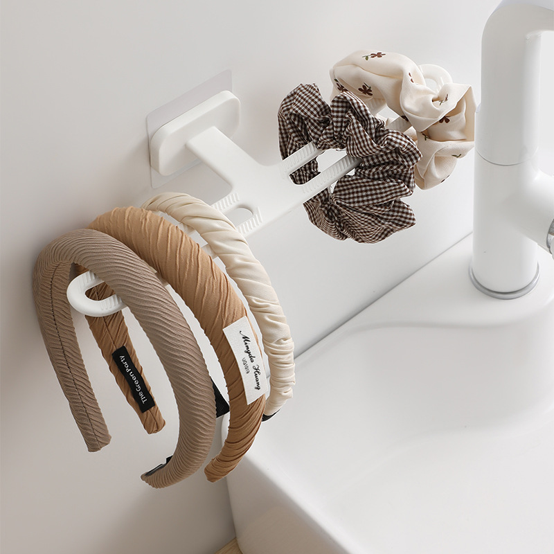 Hair Band Hair Clip Storage Rack Wall Punch-free Girls' Headwear Finishing Rack Household Simple Hook Hair Accessories Display Rack