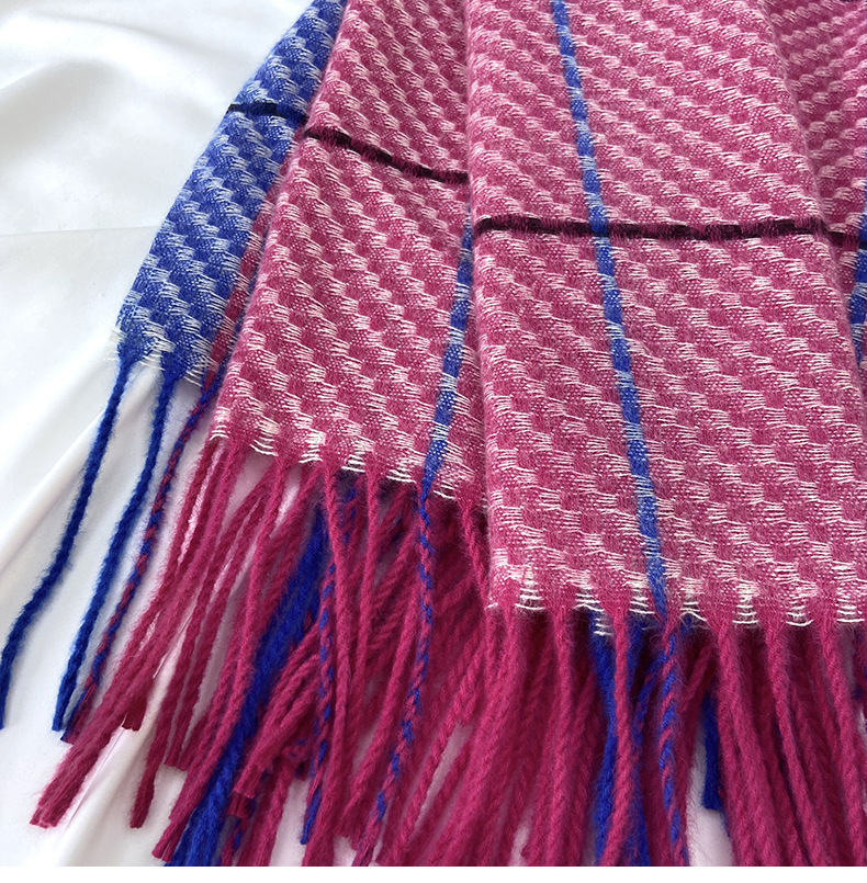 Women's Vintage Style Plaid Imitation Cashmere Tassel Scarf display picture 4