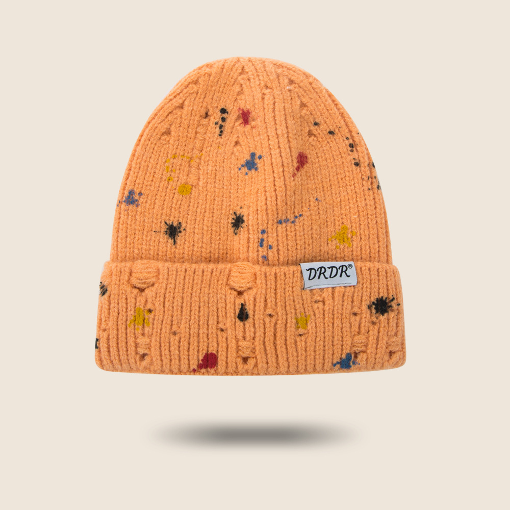 Children's Korean-style Ripped Knitted Hat Japanese Trendy Autumn And Winter Warm Curling Woolen Cap Female Student Ear Protection Beanie Hat display picture 7