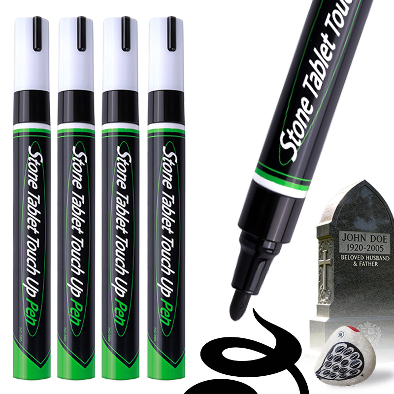 Cross-border monument color restoration pen, outdoor granite stone marker pen, waterproof and weather-resistant stone marking touch-up paint pen