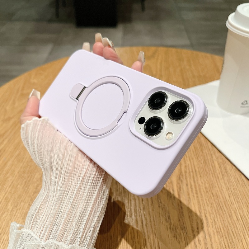 iPhone17promax対応 液体シリコン製 マグネット式スタンド付きスマホケース Apple16 大型ホール保護カバー|undefined