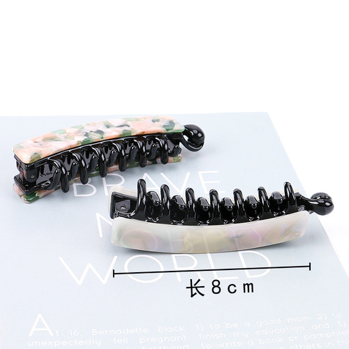Korean Fashion Retro Acetate Leopard Print Hair Clip Hair Accessory Headband Simple New Ponytail Braid Clip Banana Clip Vertical Clip