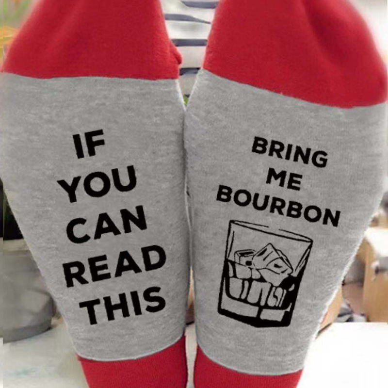 Calcetines de algodón transfronterizos de otoño e invierno para hombres y mujeres copa de vino tinto personalizada calcetines casuales de media pantorrilla ins medias transpirables a juego de colores de moda al por mayor